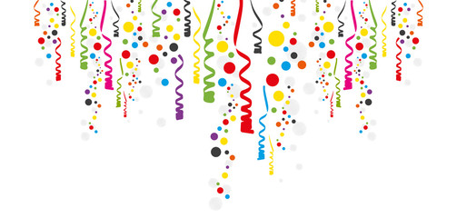 Fasching | Karneval | Konfetti und Luftschlangen im Panorama