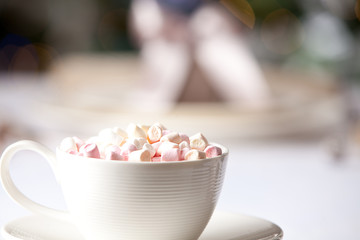 Pink and white marshmallows