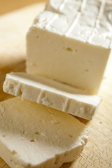 a block of feta cheese