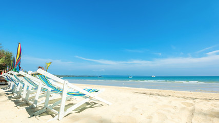 Outdoor chair for relaxation at the tropical beach
