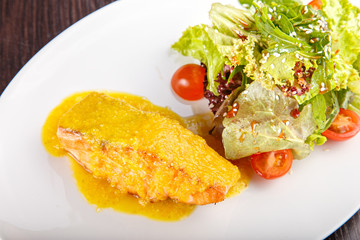 fillet of salmon fish and cheese