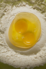 flour and eggs for pasta making