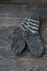 Gray wool socks