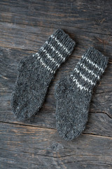 Gray wool socks