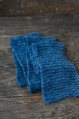 Fototapeta na wymiar Handmade knitted scarf