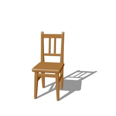 Chair. Isolated on white background. 3D rendering illustration.