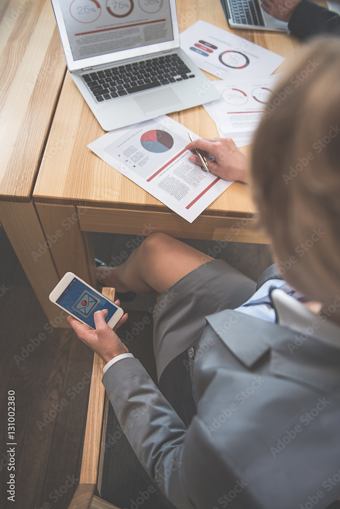 Canvas Prints woman is working with documents