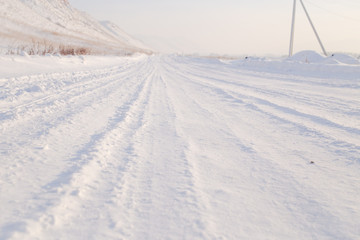 winter snowy country road 