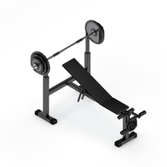 Exercise machine.Isolated on white background.3D rendering illus