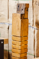 Unusual wooden lamp