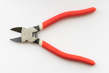 Side cutters, close up / Wire-cutters on white background