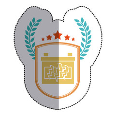 Battery car icon. Car automobile transportation and vehicle theme. Isolated design. Vector illustration