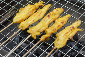 Grilled chicken meat (Satay in Thai)