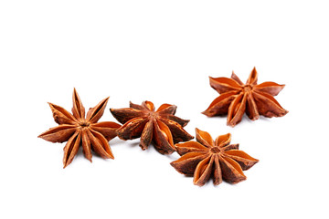 Aromatic star anise isolated on white background