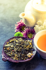 Antioxidant fresh tea background