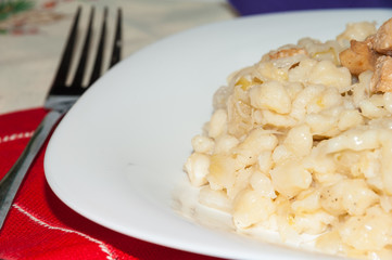 Halusky with a cabbage
