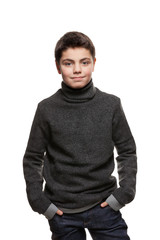 Fototapeta premium Portrait of a teen boy in studio