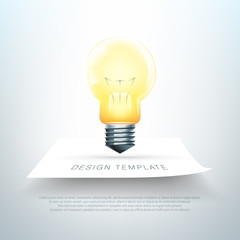 Realistic light bulb illustration on blank paper © Ahapen
