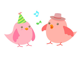 Vector Illustration : Cute cartoon little Bird