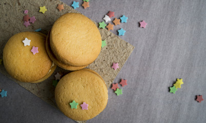 Homemade cookies on paper.
