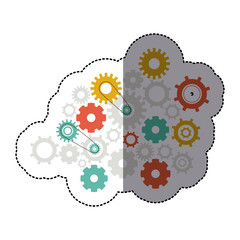 Gears icon. Cog wheel machine part and technology theme. Isolated design. Vector illustration