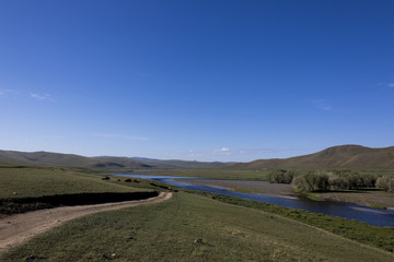 Straße in der Mongolei