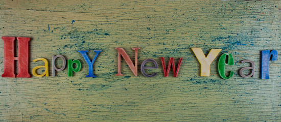 Multicolor inscription Happy New Year