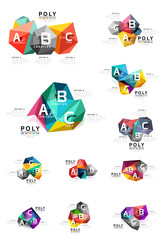 Abstract triangle low poly infographic template