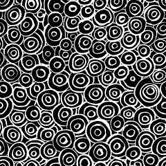 Seamless pattern with hand drawn grunge circles. Ink illustration. Hand drawn ornament for wrapping paper.