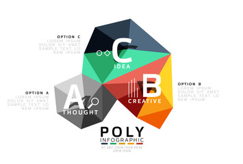 Vector colorful abstract low poly infographic background