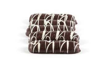 Chocolate cookies on white