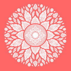 Mandala, geometric pattern symbol of the universe, chakra yoga meditation sign vector hand drawn