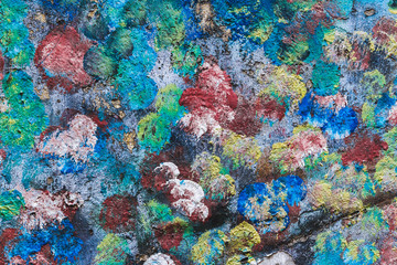 Colorful painted watercolor texture of wall, modern art