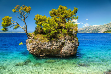 Amazing rock island, Brela, Makarska riviera, Dalmatia, Croatia, Europe