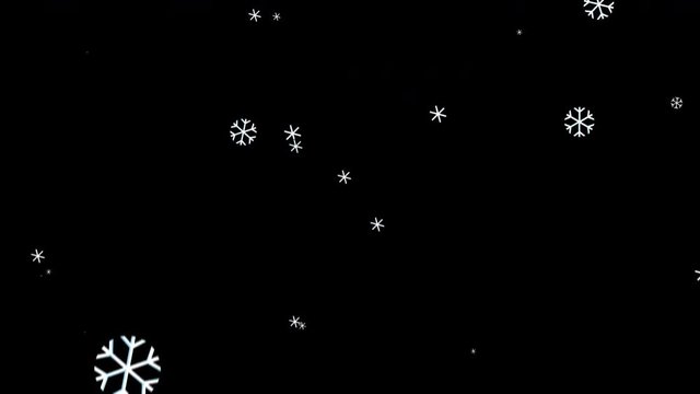Seamless cartoon snowflakes with alpha channel