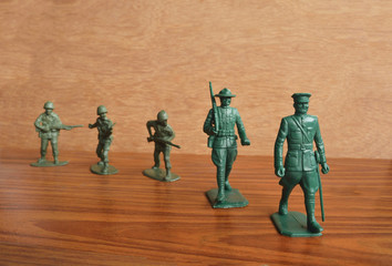 Collection of vintage plastic soldier toys