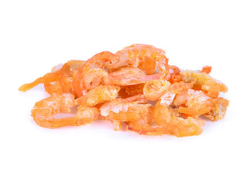 dried shrimp isolated on white background