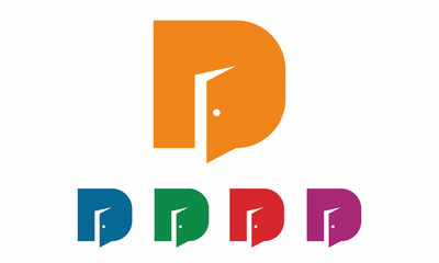 letter D for Door icon template