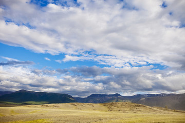  Kurai steppe landscape. Altai nature, Russia