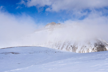 Sunny winter day in the high mountains
