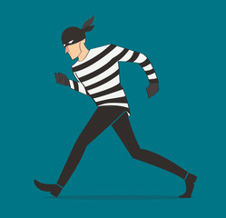 thief character vector bandit cartoon illustration robber in a mask 