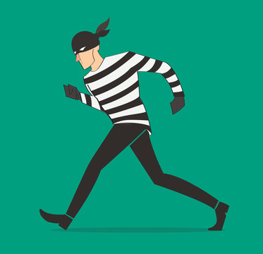 thief character vector bandit cartoon illustration robber in a mask 