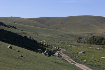 Straße durch die Mongolei
