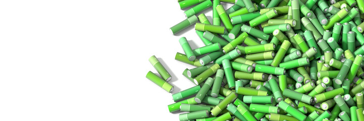 Infinite alkaline batteries three dimensional render