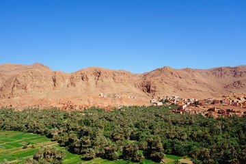 rock mountain with oasis at morocco 2