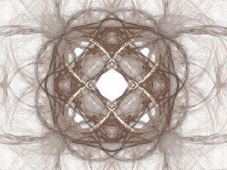 Abstract fractal with brown pattern on a white background
