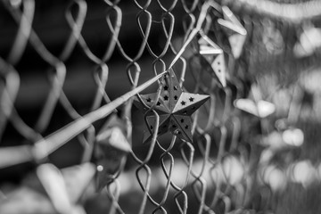 Obraz premium Stars on a fence
