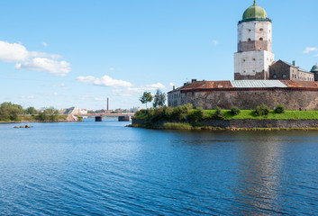 Fototapeta na wymiar Old Swedish castle in Vyborg. Sunny summer day