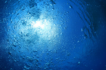 Water surface and bubbles