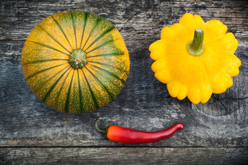 Pumpkin and pattypan